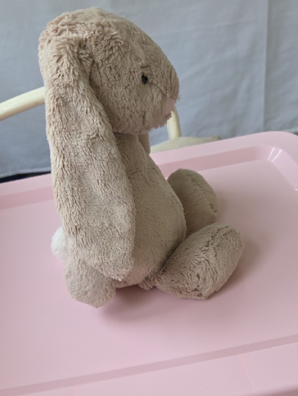 Jellycat Bashful Cream Plush Bunny with Pink Nose. Large - Picture 8 of 8